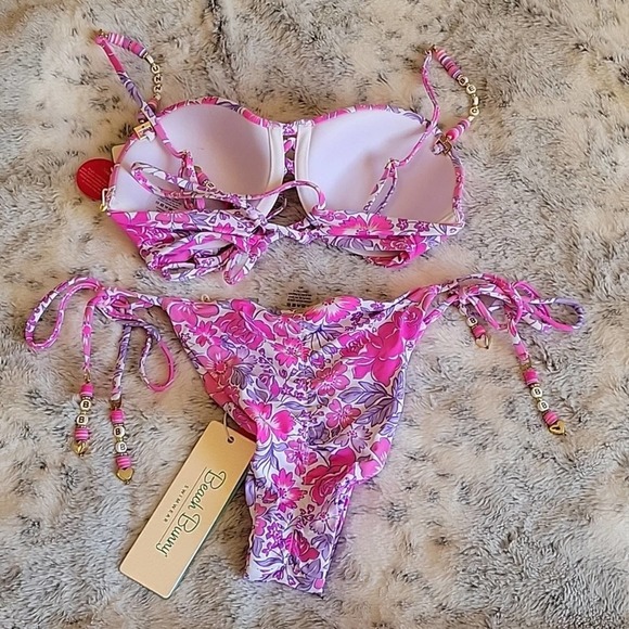 Beach bunny bikini. Push up top, small. Side tie bottom, medium. - Picture 7 of 8